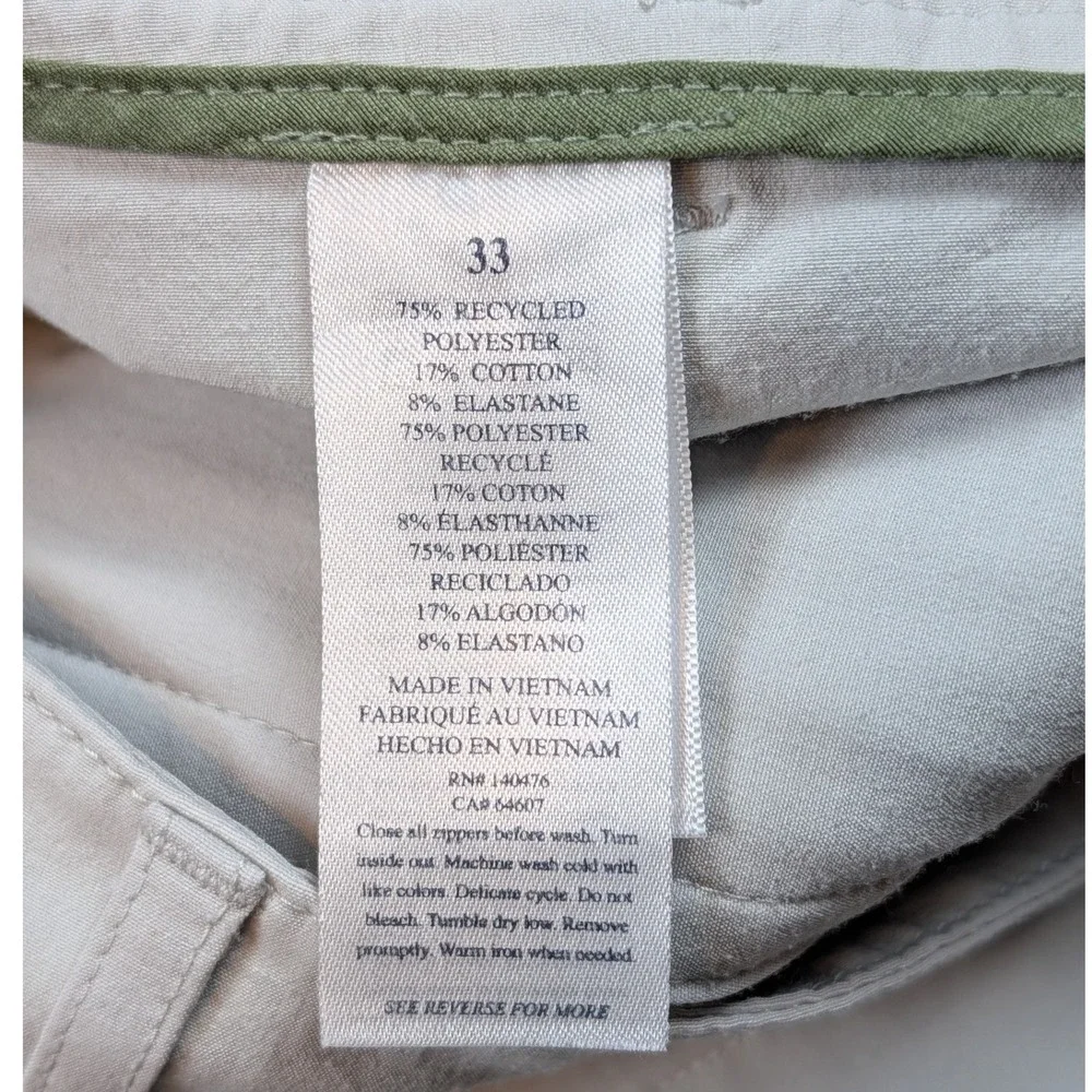 Faherty All Day Shorts Mens 33 Beige Hybrid Stretch Board Shorts MSC0013
